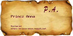 Princz Anna névjegykártya